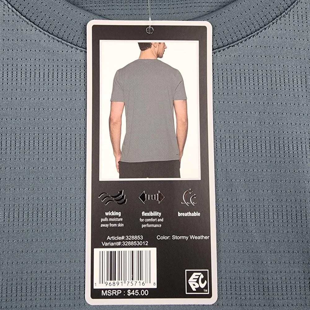 RBX Performance Shirt Mens Large Gray Short Sleeve Wicking Stretch Athletic Tee